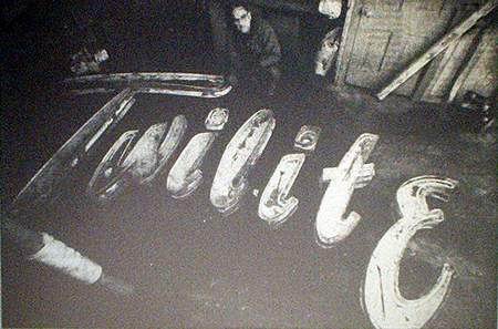 Twilite Drive-In Theatre - Thomas Mudd The Twilite Marquee From Saginaw News Article 2-22-01 (newer photo)